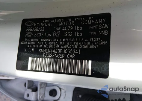 2023 Hyundai Elantra Hybrid Limited z USA, uszkodzony, nr VIN KMHLN4AJ3PU065341